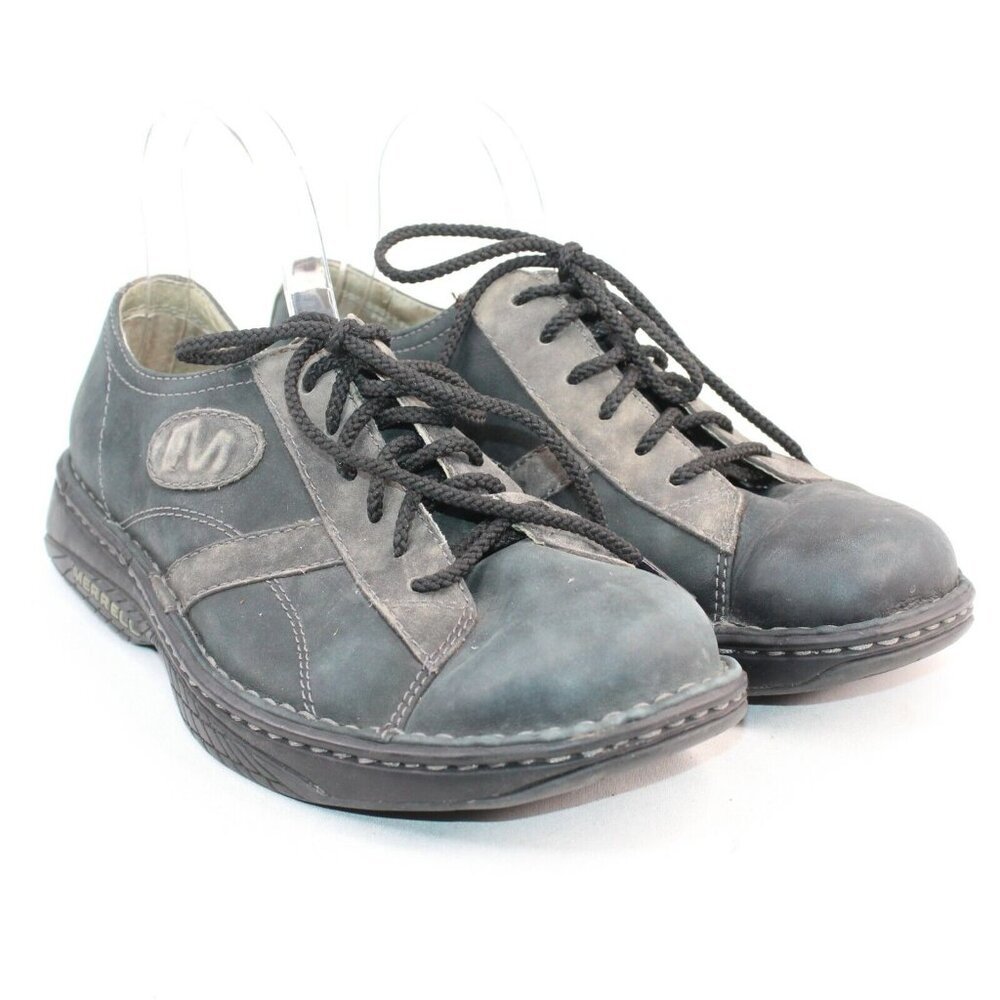 Merrell Hommes Mens Sz 8 World Piece Charcoal Black Lace Up Oxford Casual Shoes - Picture 3 of 9